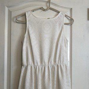 Tacera White Lace Over Dress